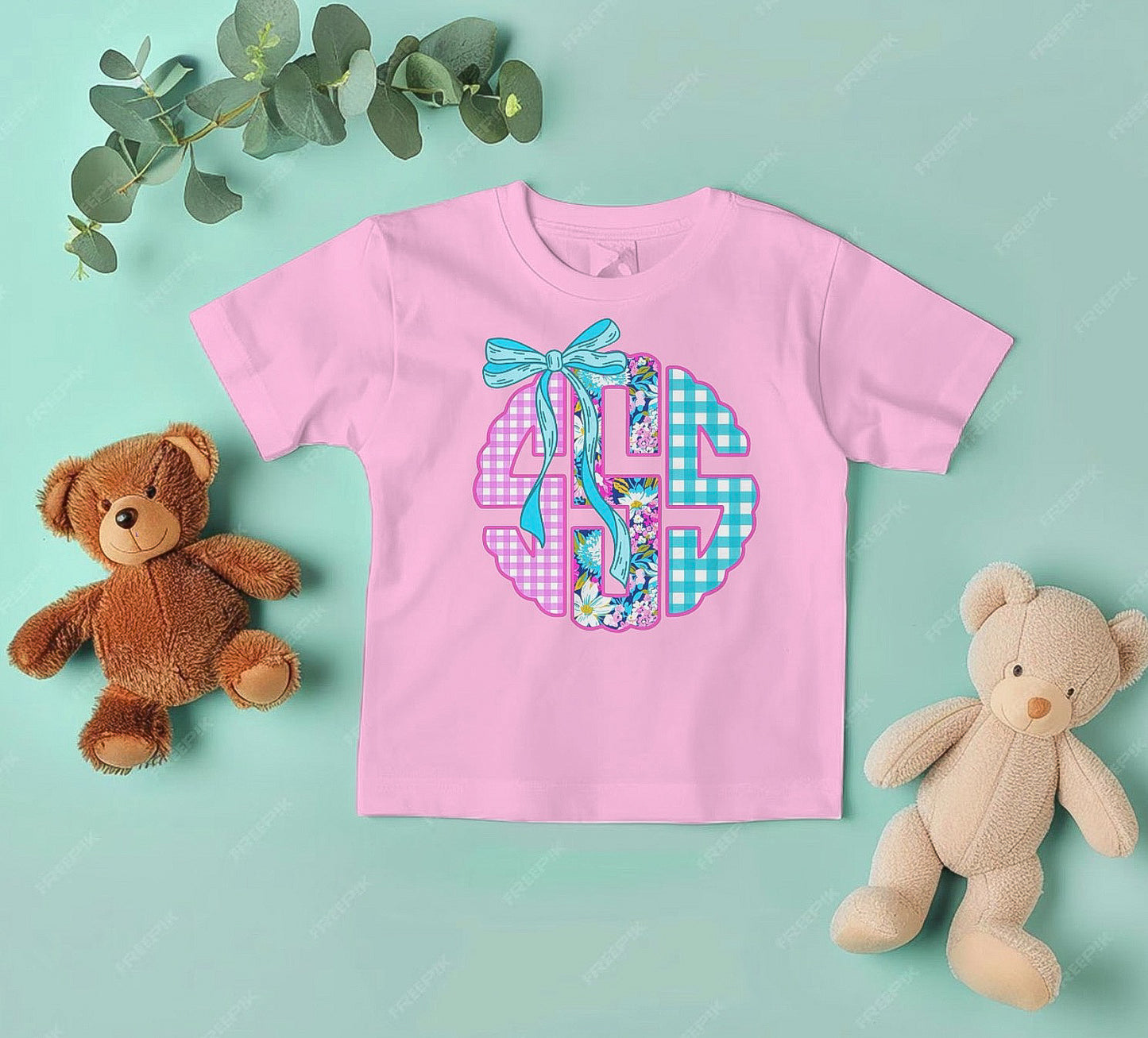 Kids Floral Initial Shirt