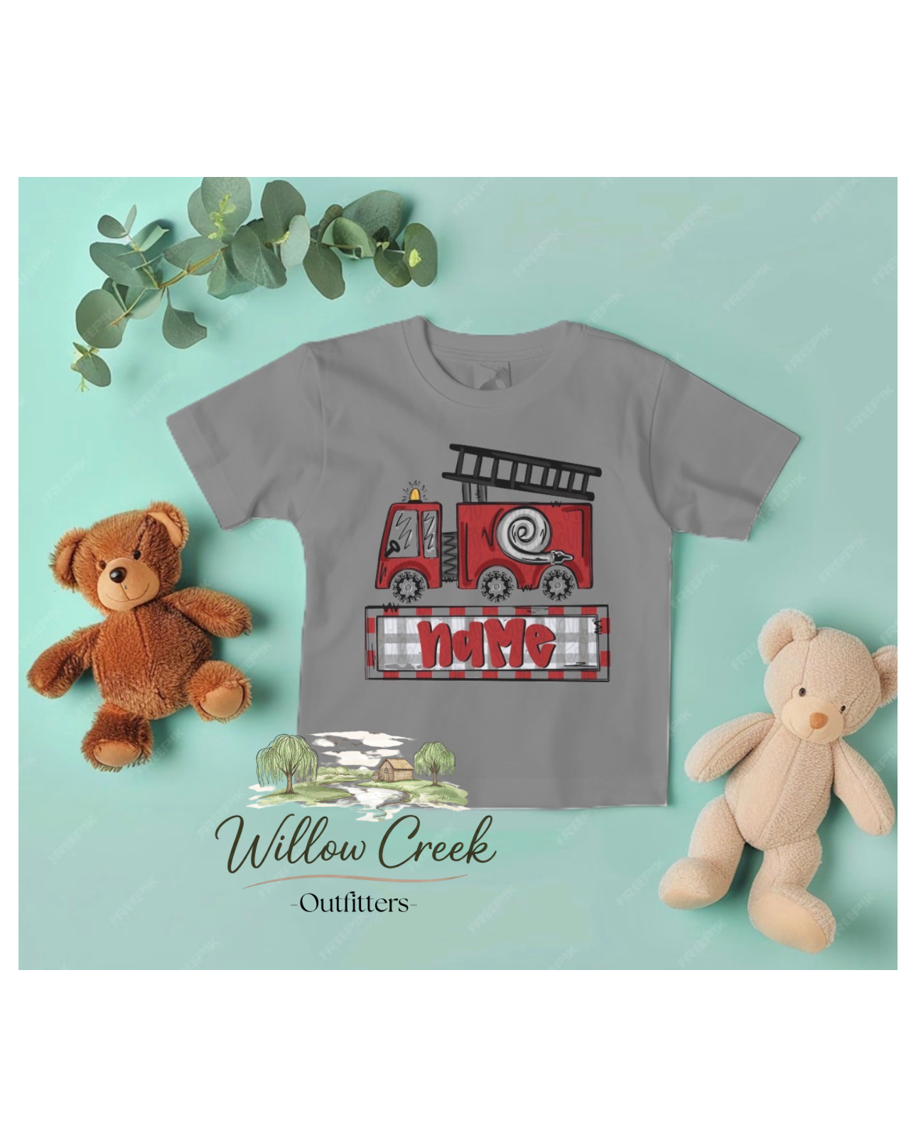 Boys Firetruck Shirt