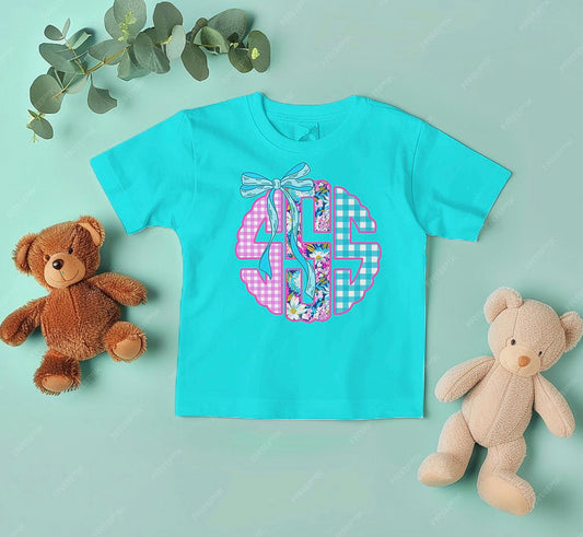 Kids Floral Initial Shirt